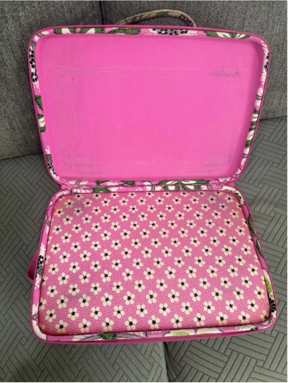 Women's Vera Bradley Laptop Bag One Size Pink Green Floral Quilted